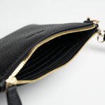 Mini busta clutch in pelle martellata colore nero artigianale Aut Aut Studio – vista interna