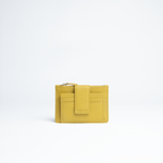 Porta carte mini in pelle martellata colore verde oliva artigianale Aut Aut Studio – vista frontale