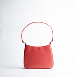 Borsa midi in pelle martellata colore rosso artigianale Aut Aut Studio – vista frontale