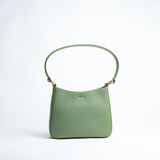 Borsa midi in pelle martellata colore verde salvia artigianale Aut Aut Studio – vista frontale