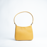 Borsa midi in pelle martellata colore senape artigianale Aut Aut Studio – vista frontale