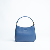 Borsa mini in pelle martellata colore blu elettrico salvia artigianale Aut Aut Studio – vista frontale