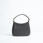 Borsa mini in pelle martellata colore nero artigianale Aut Aut Studio – vista frontale