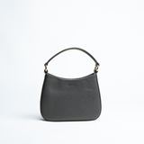 Borsa mini in pelle martellata colore nero artigianale Aut Aut Studio – vista frontale