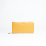 Portafoglio in pelle morbida colore giallo senape donna Aut Aut Studio – vista frontale