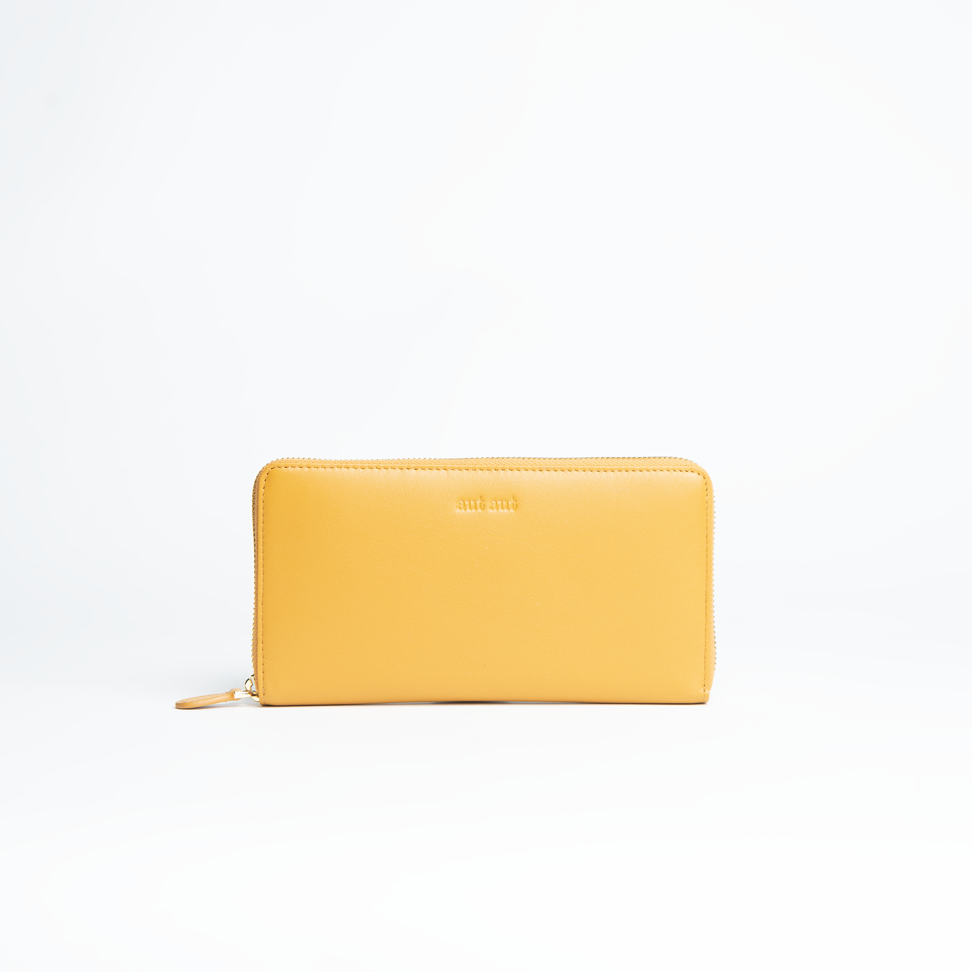 Portafoglio in pelle morbida colore giallo senape donna Aut Aut Studio – vista frontale