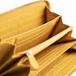 Portafoglio in pelle morbida colore giallo senape donna Aut Aut Studio – vista interno