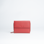 Portafoglio zip-around in pelle morbida colore rosso donna Aut Aut Studio – vista frontale
