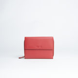 Portafoglio zip-around in pelle morbida colore rosso donna Aut Aut Studio – vista frontale