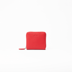 Portafoglio zip-around in pelle liscia primo fiore colore rosso donna Aut Aut Studio – vista frontale