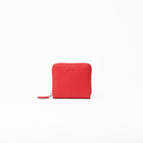Portafoglio zip-around in pelle liscia primo fiore colore rosso donna Aut Aut Studio – vista frontale