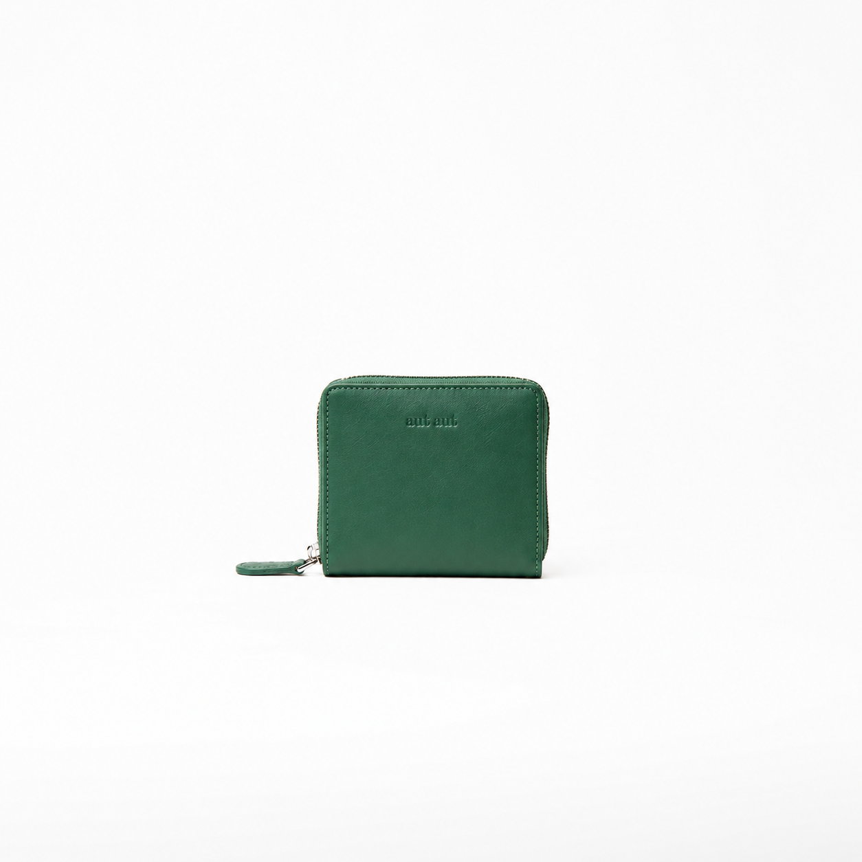 Portafoglio zip-around in pelle liscia primo fiore colore verde bosco donna Aut Aut Studio – vista frontale