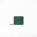 Portafoglio zip-around in pelle liscia primo fiore colore verde bosco donna Aut Aut Studio – vista frontale