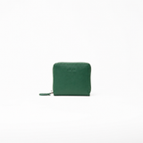 Portafoglio zip-around in pelle liscia primo fiore colore verde bosco donna Aut Aut Studio – vista frontale
