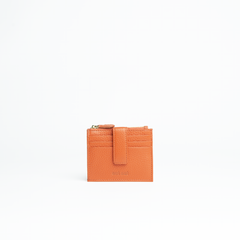 Porta carte in pelle martellata colore arancio uomo/donna Aut Aut Studio – vista frontale