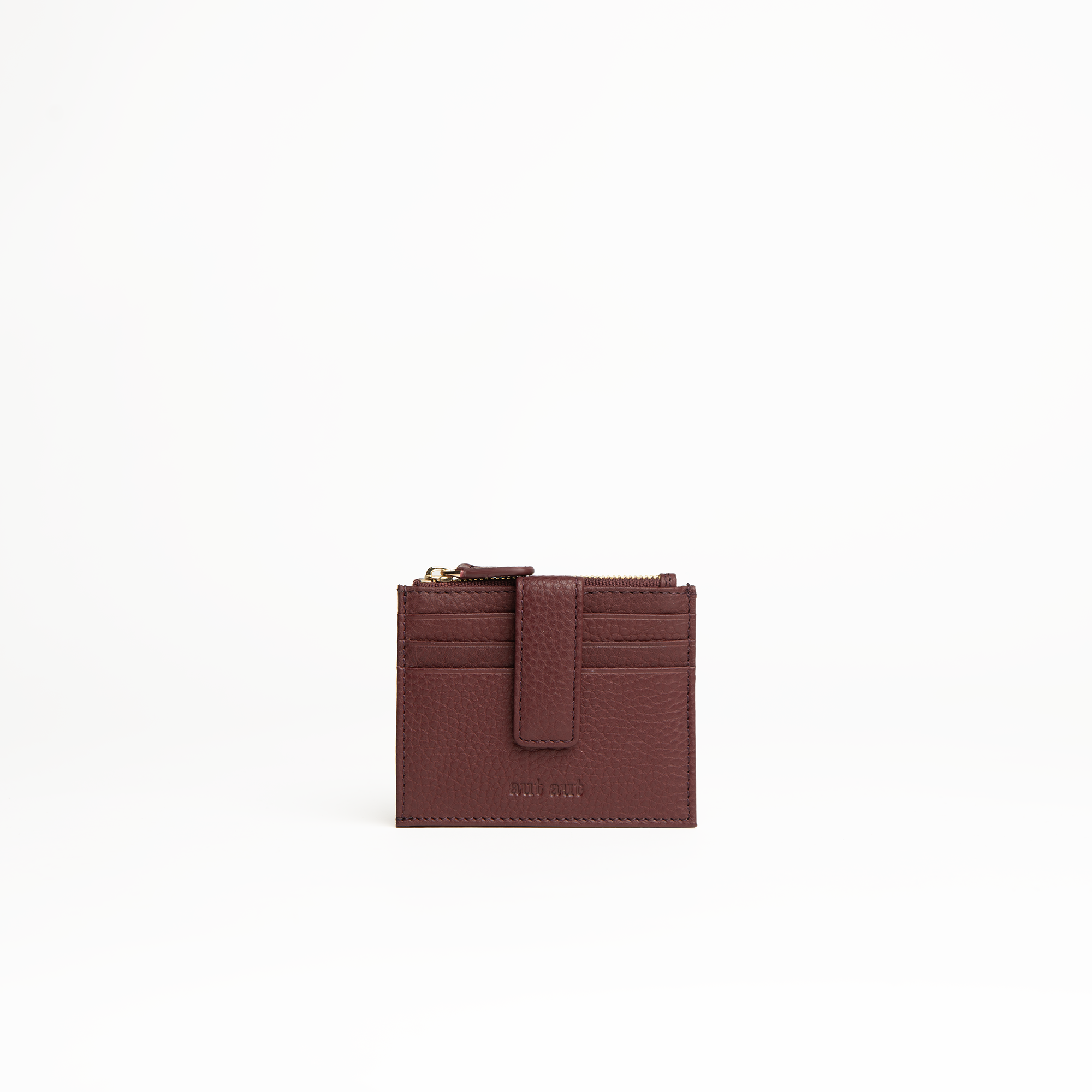 Porta carte in pelle martellata colore burgundy uomo/donna Aut Aut Studio – vista frontale