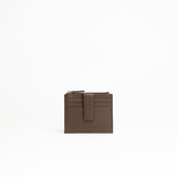 Porta carte in pelle martellata colore marrone cioccolato uomo/donna Aut Aut Studio – vista frontale