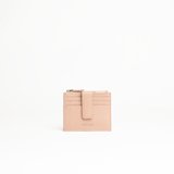 Porta carte in pelle martellata colore rosa cipria uomo/donna Aut Aut Studio – vista frontale