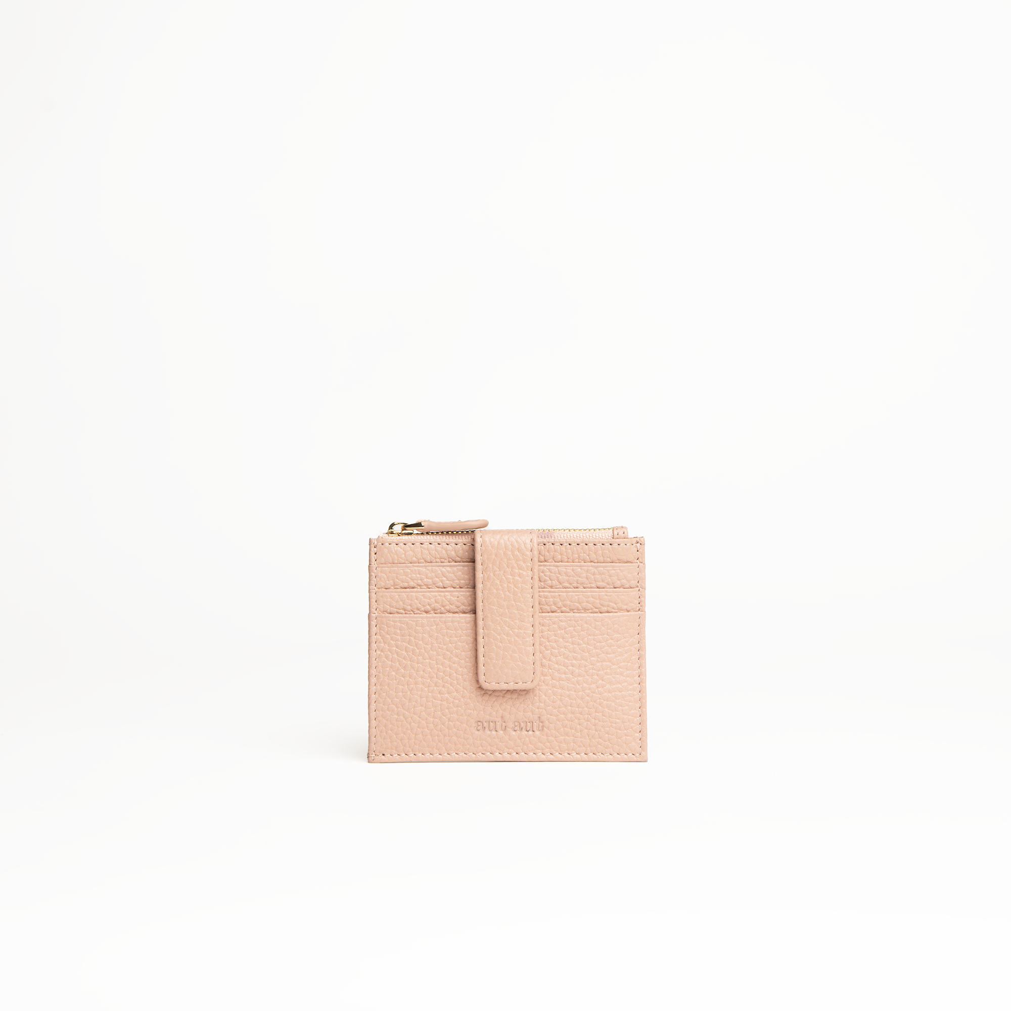 Porta carte in pelle martellata colore rosa cipria uomo/donna Aut Aut Studio – vista frontale