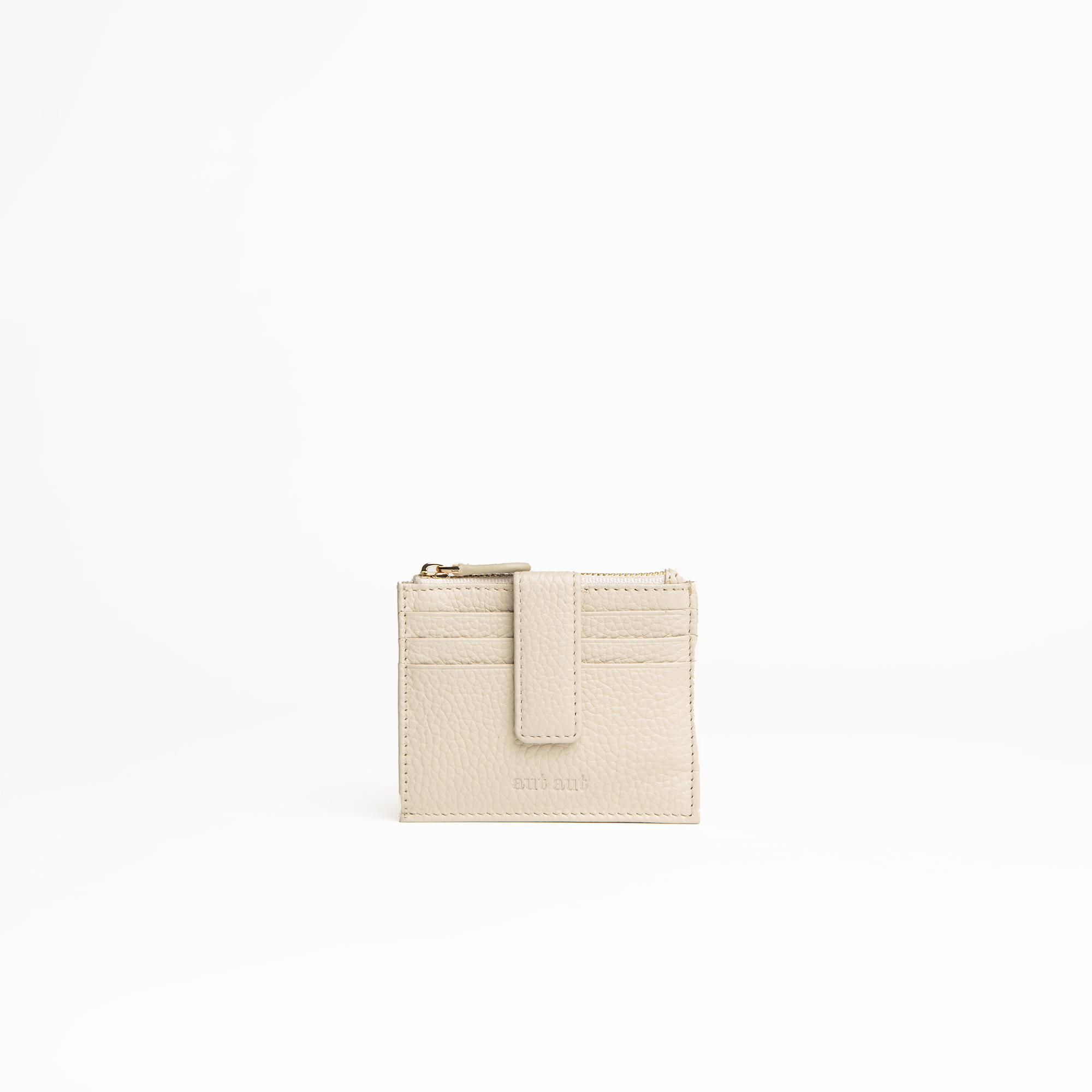 Porta carte in pelle martellata colore bianco iceberg uomo/donna Aut Aut Studio – vista frontale