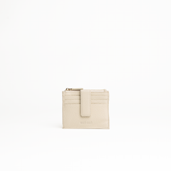 Porta carte in pelle martellata colore bianco iceberg uomo/donna Aut Aut Studio – vista frontale