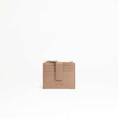 Porta carte in pelle martellata colore taupe latte uomo/donna Aut Aut Studio – vista frontale