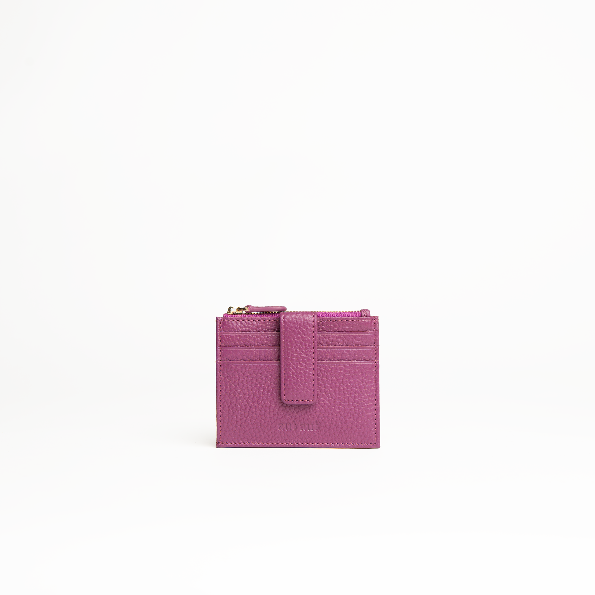 Porta carte in pelle martellata colore rosa orchidea uomo/donna Aut Aut Studio – vista frontale