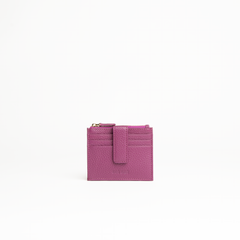 Porta carte in pelle martellata colore rosa orchidea uomo/donna Aut Aut Studio – vista frontale