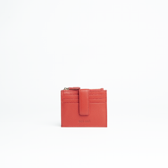 Porta carte in pelle martellata colore rosso uomo/donna Aut Aut Studio – vista frontale