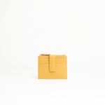 Porta carte in pelle martellata colore giallo senape uomo/donna Aut Aut Studio – vista frontale