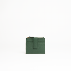 Porta carte in pelle martellata colore verde bosco uomo/donna Aut Aut Studio – vista frontale