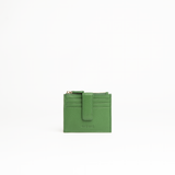 Porta carte in pelle martellata colore verde salvia uomo/donna Aut Aut Studio – vista frontale
