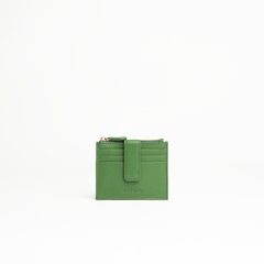Porta carte in pelle martellata colore verde salvia uomo/donna Aut Aut Studio – vista frontale