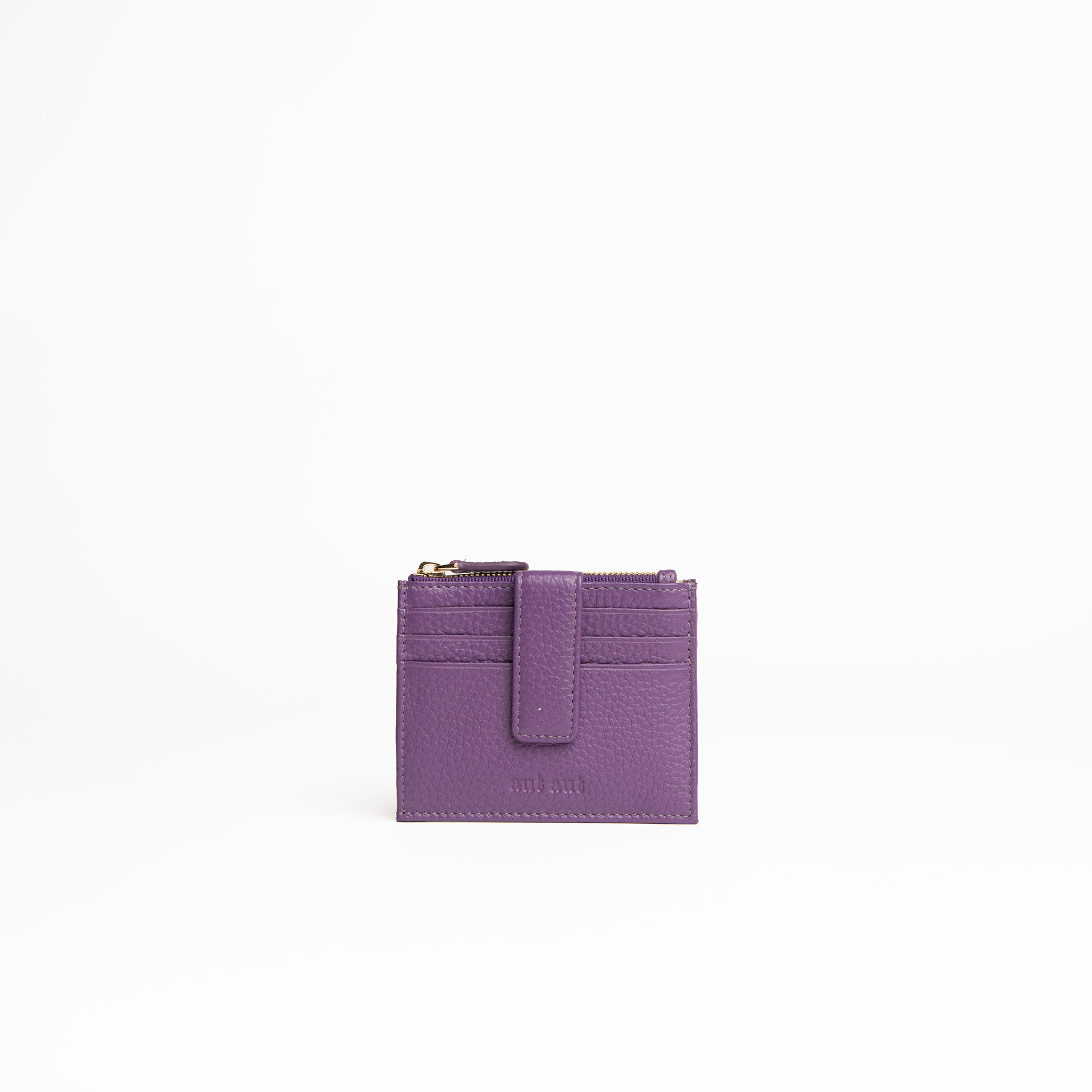 Porta carte in pelle martellata colore viola uomo/donna Aut Aut Studio – vista frontale