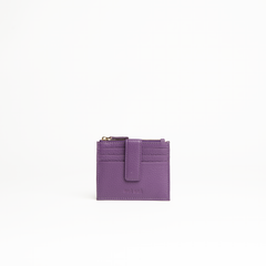 Porta carte in pelle martellata colore viola uomo/donna Aut Aut Studio – vista frontale
