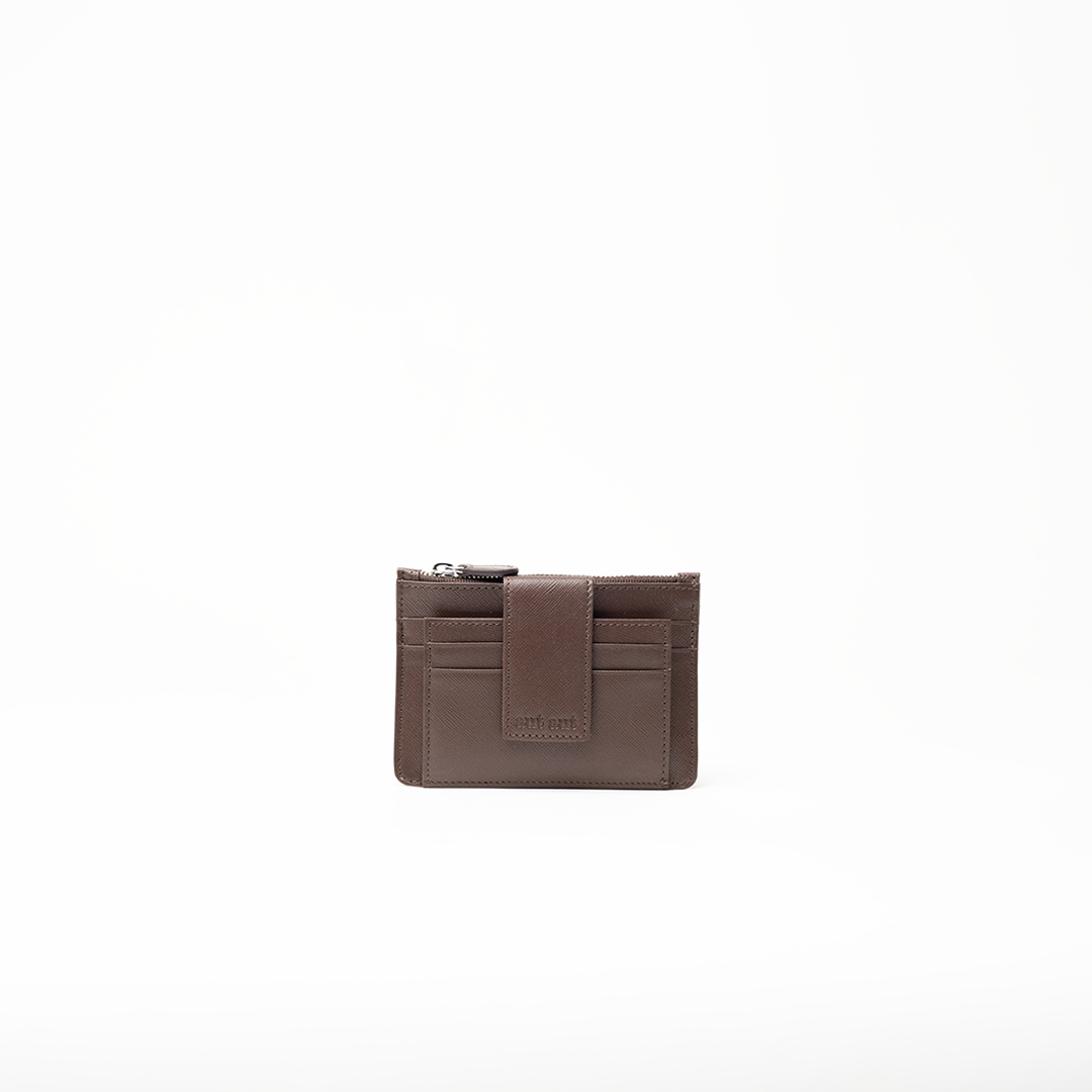 Porta carte in saffiano colore marrone cioccolato uomo/donna protezione RFID Aut Aut Studio