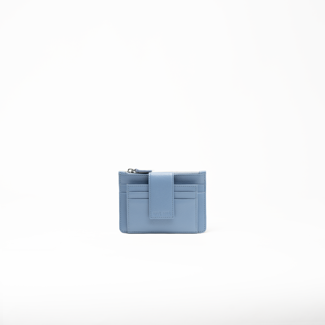 Porta carte in saffiano colore azzurro glicine uomo/donna protezione RFID Aut Aut Studio 