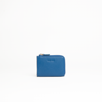 Portachiavi in pelle martellata blu elettrico con porta carte - MILANO #1208 AUT AUT