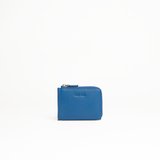 Portachiavi in pelle martellata blu elettrico con porta carte - MILANO #1208 AUT AUT