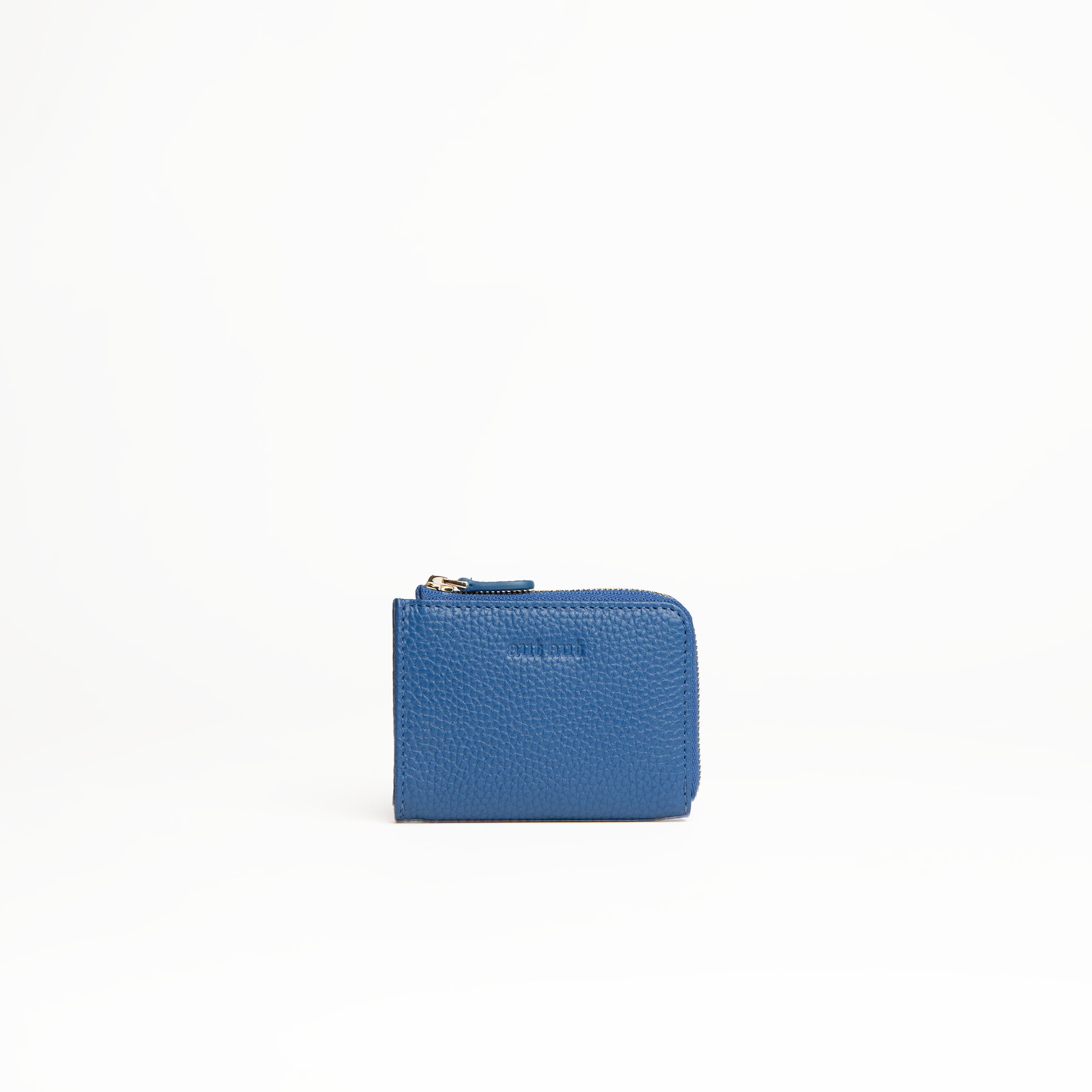 Portachiavi in pelle martellata blu elettrico con porta carte - MILANO #1208 AUT AUT