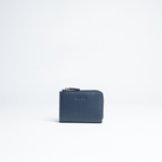 Portachiavi in pelle martellata blu navy con porta carte - MILANO #1208 AUT AUT