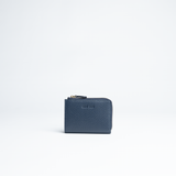 Portachiavi in pelle martellata blu navy con porta carte - MILANO #1208 AUT AUT