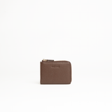 Portachiavi in pelle martellata cioccolato con porta carte - MILANO #1208 AUT AUT