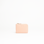 Portachiavi in pelle martellata rosa cipria con porta carte - MILANO #1208 AUT AUT