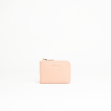 Portachiavi in pelle martellata rosa cipria con porta carte - MILANO #1208 AUT AUT