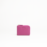 Portachiavi in pelle martellata rosa orchidea con porta carte - MILANO #1208 AUT AUT