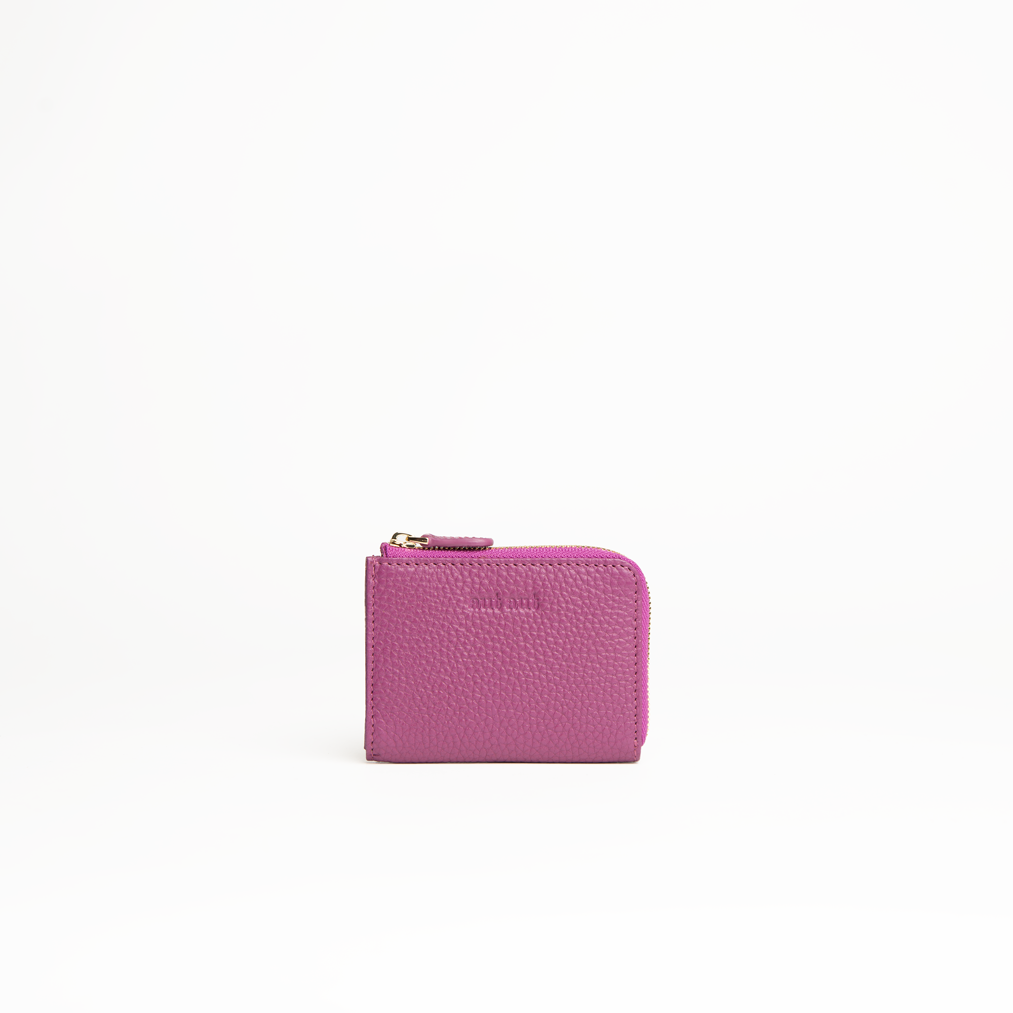 Portachiavi in pelle martellata rosa orchidea con porta carte - MILANO #1208 AUT AUT