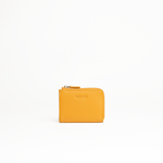 Portachiavi in pelle martellata giallo senape con porta carte - MILANO #1208 AUT AUT