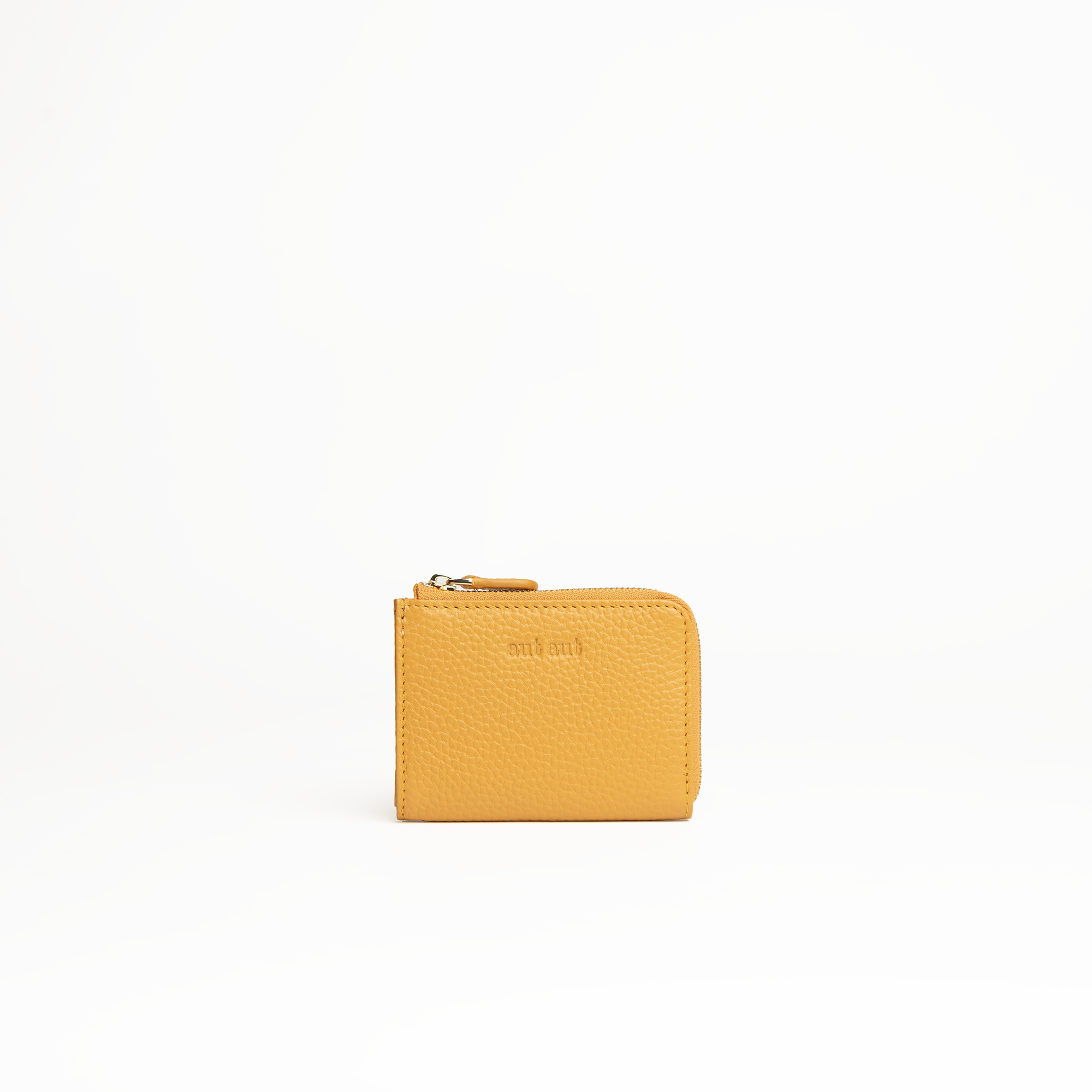 Portachiavi in pelle martellata giallo senape con porta carte - MILANO #1208 AUT AUT