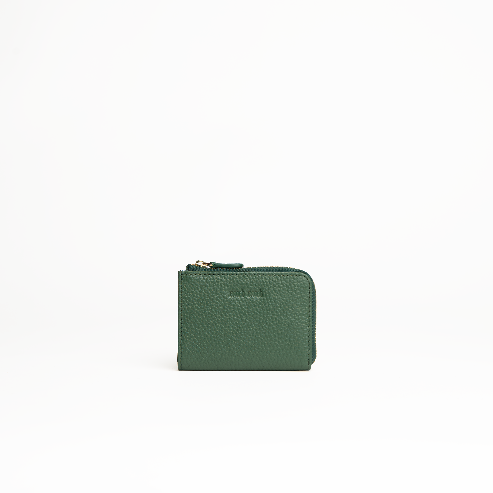 Portachiavi in pelle martellata  verde bosco con porta carte - MILANO #1208 AUT AUT